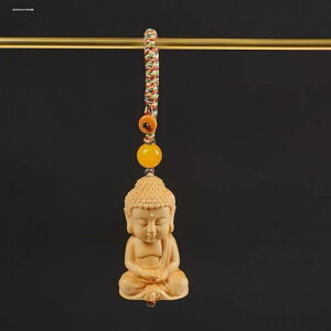 キーホルダー アクセサリー 仏像 木製 ユニーク 彫刻 吉祥 お守り スピリチュアル プレゼント 如来 信仰 ストラップ ミニ 工芸品 仏教 厄除け