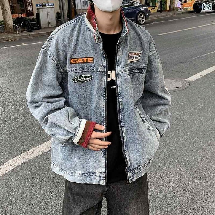 楽天市場】デニムジャケット ダメージ加工 刺繍入り 韓国男子 Kドル風 
