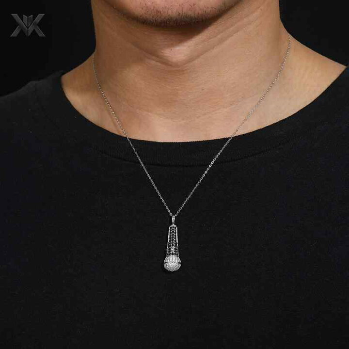 楽天市場】ネックレス ヒップホップ S925 シルバー マイク ペンダント
