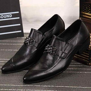 ドレスシューズ 韓国 尖ったつま先 革靴 エレガント フォーマル ビジネスカジュアル 紳士靴 牛革 通気性 快適 オフィス ローヒール 美容師 ホスト バーテンダー メンズ