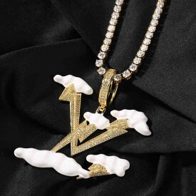 ネックレス ジルコン 雷雲 ユニーク ヒップホップ 高級感 ストリートファッション ペンダント メンズ レディース 個性的 クール ラッパー ポップ