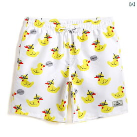 ビーチパンツ 海パン サーフィン 短パン 夏 カジュアル スポーツ ショーツ ひよこ プリント 個性 メンズ 速乾 水泳 バケーション ショート パンツ 動きやすい ホワイト ブラック