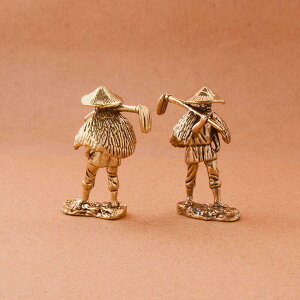 置物 ミニサイズ 小物 インテリア 真鍮 古風 農家 造園 盆栽 畑仕事 民家 農民 飾り 銅 彫刻 装飾 デスクトップ 創造的 個性 レトロ ヴィンテージライク