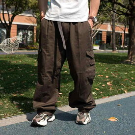 メンズ カーゴパンツ スポカジ ヒップホップ ストリート 大きい オーバーサイズ ストレート カジュアル 太め マルチ ポケット ゆったり ワイド