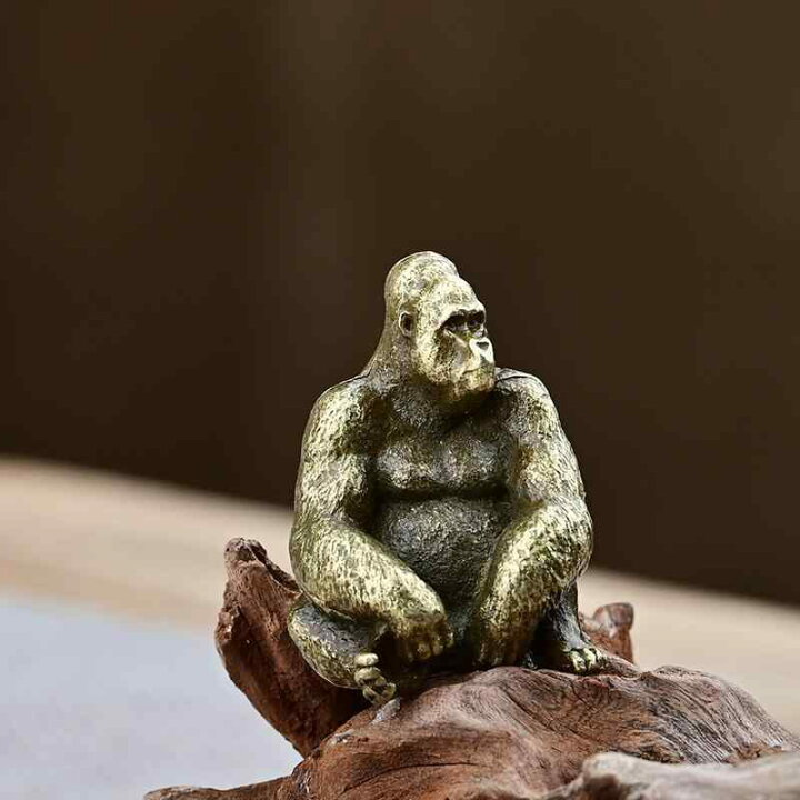 楽天市場】置物 レトロ ゴリラ ミニサイズ ミニチュア デスク 装飾品 