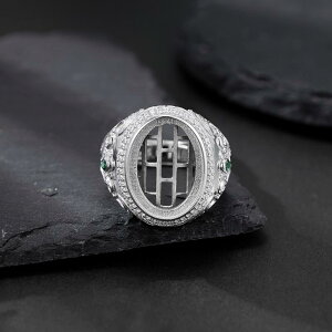 指輪 空枠 S925 シルバー リング ハンドメイド クラフト エレガント 高級感 ペアルック カップル DIY ギフト ジュエリー 象嵌 フレーム はめ込み細工 素材