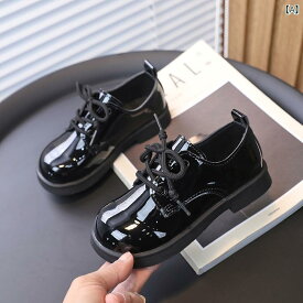 キッズシューズ 男の子 女の子 革靴 レザー レースアップ 紐靴 エナメル パテント PU 黒 ブラック 白 ホワイト 発表会 舞台 フォーマル 結婚式 卒園式 入学式 耐摩耗性 丈夫 イギリス風 トラッド