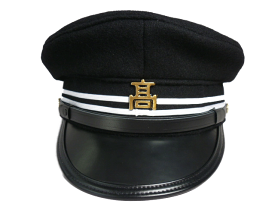学生帽 高校帽章付き ライン（白線2本）付き　日本製　自社製造