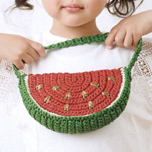 編み図付きキット スイカのミニバッグ N-1569 エコアンダリヤ キット 子供用 編み物 手作りキット hama ハマナカ 手芸の山久