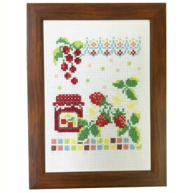 クロスステッチ 刺しゅう キット いちごのコンフィチュール 342633-2 暮らしを彩る刺繍額付キット アンカー Anchor ネコポス可 金亀 手芸の山久