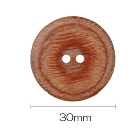 ボタン ウッドボタン 合板 レンズ型 2つ穴 30mm 茶 3枚単位 NWN387 ネコポス可 kiyo 手芸の山久