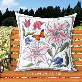 刺繍キット 花咲く庭の小さな物語 カサブランカと蝶 No.6061 オノエ・メグミ刺しゅうキットシリーズ オリムパス 手芸の山久