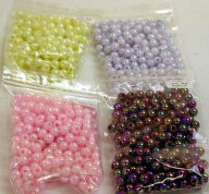 オーロラ丸ビーズ 8mm 穴大(約200個)TDA 手芸の山久