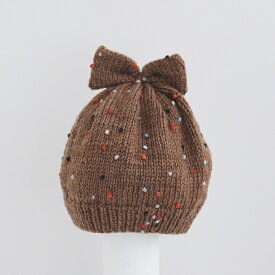 編み物 キット キッズのリボンニットキャップ 0W-2105 編み図付き キッズ 手作りキット 帽子 手芸 毛糸 ニット帽 手作り 子供 こども 手編み ダルマ 横田 手芸の山久