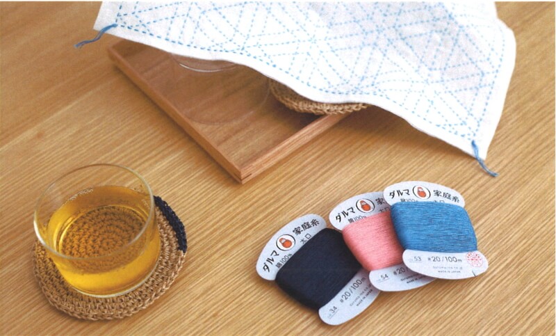 楽天市場】ダルマ 家庭糸 太口 20番 手縫い糸 カード巻 カラー 刺し子 