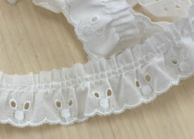 【日本製】フリルレース 29mm巾 ホワイト No.23459 白