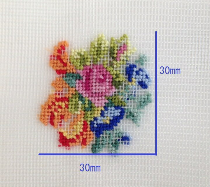 楽天市場】プチポワン刺繍 フラワー 約30mm×約30mm 基布:オフホワイト 