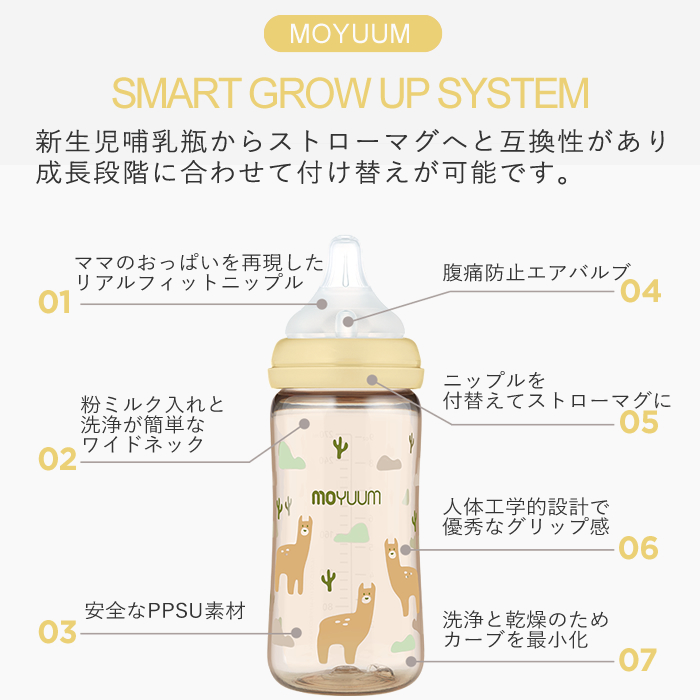 楽天市場】moYUUm モユム PPSU哺乳瓶 ラマ (170・270ml) 2本セット
