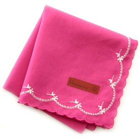 【SALE ￥1320→￥550】58％OFF！ シンプル刺繍ハンカチ　8001　ピンク