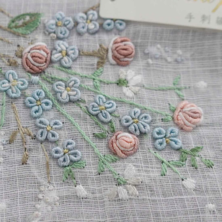 楽天市場】【送料無料】ポワンポワン ベトナム手刺繍 ハンカチ 花 