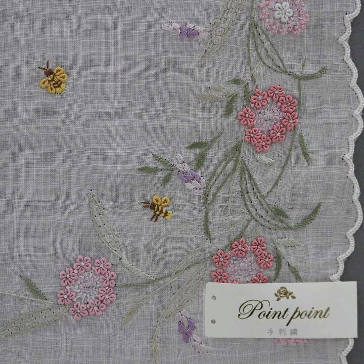 楽天市場】【送料無料】ポワンポワン ベトナム手刺繍ハンカチ 花と 