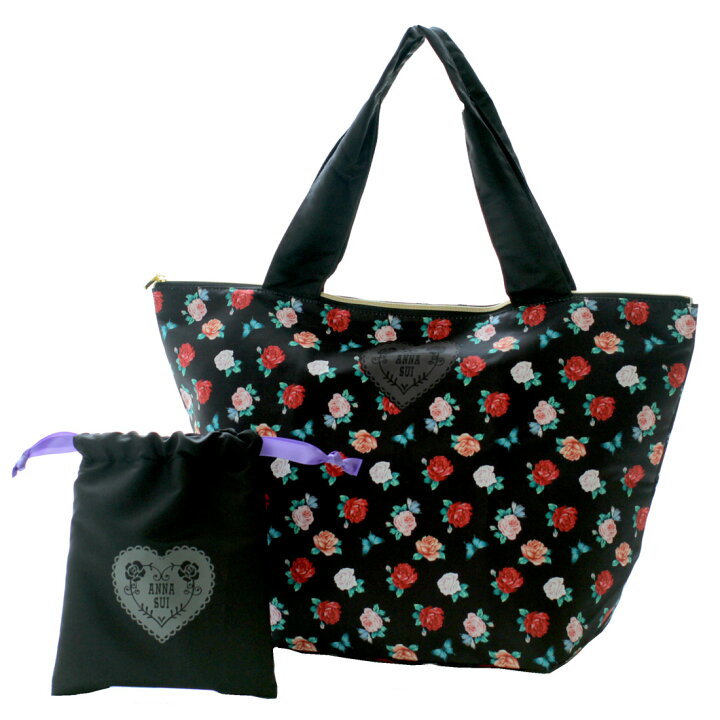 ANNA SUI ハンドバッグ 総柄 ハートモチーフ ハンドバッグ アナスイ 蝶 