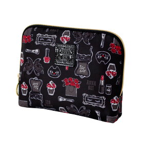 アナ スイ　 ポーチ　ブティック柄 ブラック │ アナスイ ANNA SUI ギフト プレゼント プチギフト 贈り物 内祝い 記念日 誕生日 退職 退職祝い 内祝い お礼 お返し 遅れてごめんね