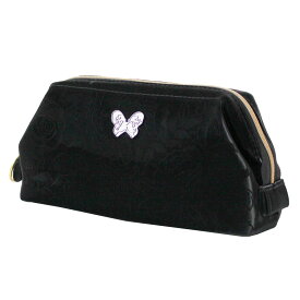 アナ スイ　 ポーチ　ローズ柄　型押し ブラック │ アナスイ ANNA SUI ギフト プレゼント プチギフト 贈り物 内祝い 記念日 誕生日 退職 退職祝い 内祝い お礼 お返し 遅れてごめんね