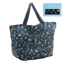 ウェッジウッド　ファスナー付きエコバッグ/マイバッグ リプリーブシリーズ ワイルドストロベリー （パッケージ入り）ネイビー | ファスナー バッグ バック 買い物バッグ エコ エコバック ブランド レディース 折りたたみ ギフト プレゼント お返し