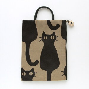 アツコマタノ フラットポーチ <インテリア猫> 0003 ベージュ | ブランド レディース ギフト プレゼント 女性 退職祝い おしゃれ 雑貨 誕生日 誕生日プレゼント トートバッグ マチなし