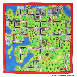 【SALE ¥2200→¥990】55%OFF! 【桃太郎電鉄】プリントハンカチ 路線図【九州】 | 桃鉄 ゲーム switch ハンカチ グッズ キャラクター プレゼント ギフト プチギフト