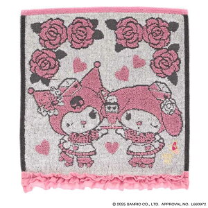 アナスイ × マイメロディ クロミ  大判 タオルハンカチ(28cm)フリルヘム ピンク │アナスイ ANNA SUI マイメロ クロミ ギフト プレゼント プチギフト 贈り物 内祝い 記念日 誕生日 退職 退