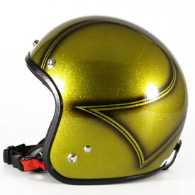 72JAM デザイナーズジェットヘルメット [VNT-02]VOLCANO G ヴィンテージ [ゴールドシルバーフレークベースグロス仕上げ]FREEサイズ(57-60cm未満) メンズ レディース 兼用品 SG規格 全排気量対応