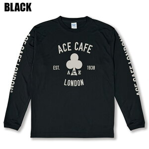 Tシャツ ティーシャツ ロンT ロングTシャツ 長袖 メンズ ブランド ロゴプリント レディース オールシーズン ACE CAFE DRY-ロンT EST.1938 ホワイト 白 ブラック 黒 4サイズ S M L XL LL バイク アンダー