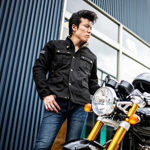 バイク ジャケット 秋冬 おしゃれ メンズ レディース プロテクター ヒストリック ストレッチコットン ミドルジャケット ACE CAFE LONDON エースカフェロンドン AS2301CJ 肩 肘 背中 プロテクター付