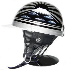 コルク ヘルメット ドリーム カスタムコルク半 ハーフヘルメット ツバ付き [富士日章/ブラックメタル]FREEサイズ(59-60cm未満) メンズ レディース SG規格 125cc以下車両対応 バイク用