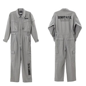 Ȃ   ƒ 100% SCHOTT MECHANIC SUIT JjbNX[c Y jp O[ 4TCY oCN H  m