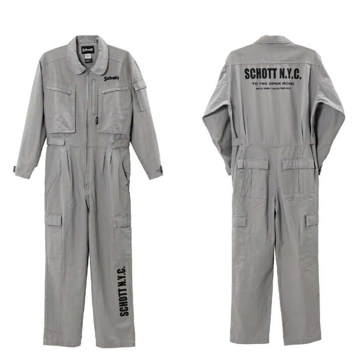 楽天市場】つなぎ おしゃれ 長袖 作業着 綿100% SCHOTT MECHANIC SUIT 