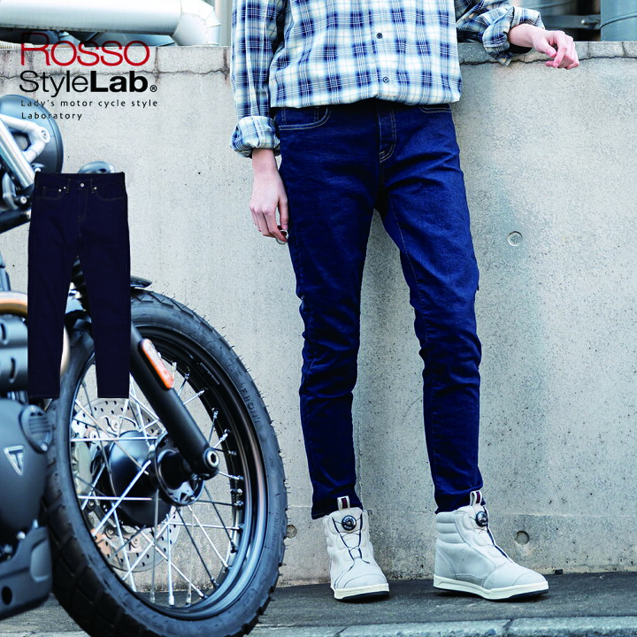 楽天市場 22春夏最新モデル レディース バイク用 日本製 ジャパンブルー コラボ 撥水 ストレッチ デニムパンツ 腰 膝プロテクター付属 Rosso Stylelab ロッソスタイルラボ Rop 57 インディゴデニム 5サイズ バイク 女性用 パンツ Gパン ジーパン オシャレ D