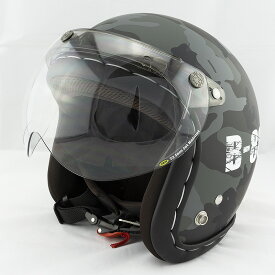 【開閉式シールド付きセット】スモールジェットヘルメット ハンドステッチ仕上げ NEO VINTAGE SERIES VT-11 ARMY AB-88 迷彩 [シティ迷彩+APS-01]FREEサイズ(57-60cm) メンズ レディース 兼用品 SG規格、全排気量対応 バイク用
