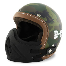 【フェイスガード付きセット】スモールジェットヘルメット ハンドステッチ仕上げ NEO VINTAGE SERIES VT-11 ARMY B-88 迷彩 [ウッドランド迷彩]FREEサイズ(57-60cm未満) メンズ レディース 兼用品 SG規格 全排気量対応 バイク用