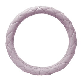 【P10倍★1/24～29】ハンドルカバー Sサイズ 円型 本革調 全6色 キルト ラインストーン Sparkle Beads スパークルビーズ 軽自動車 普通車 軽トラック かわいい おしゃれ ギフト トヨタ・ホンダ・日産・ダイハツほか 汎用