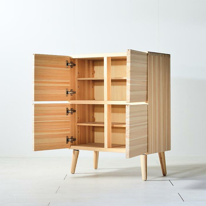 楽天市場】【送料無料/日本製/無垢材】 NADE 4マス Cabinet ナデ 