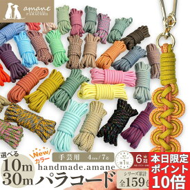 【本日限定ポイント10倍★0の付く日★SALE開催中】パラコード 4mm 7芯 新色 50カラー くすみカラー パステルカラー パラシュートコード テントロープ ガイドロープ 手芸 ハンドメイド ブレスレット 犬 リード ガイロープ キャンプ用品 ひも アウトドア ミリタリー