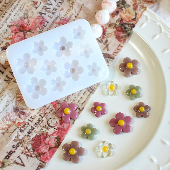 楽天市場】【花 モールド】シリコンモールド 小花 2サイズ 作れる 大小 