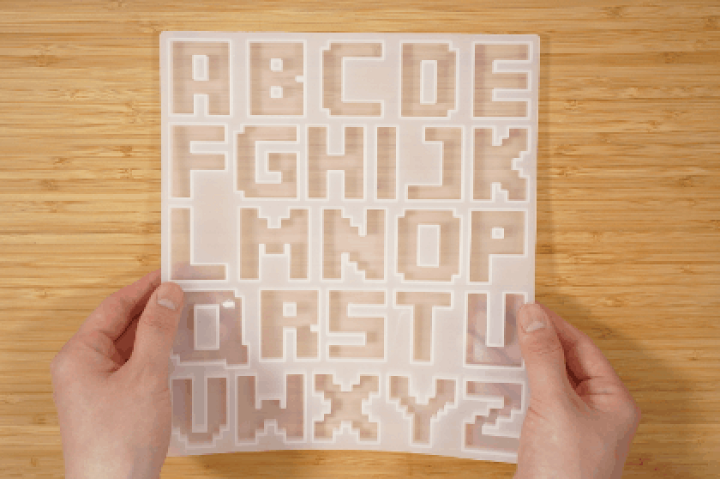 楽天市場】【シリコンモールド】 アルファベット ピクセル形（大