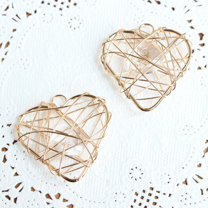 楽天市場 ワイヤーハートパーツ 2つ入り ハンドメイド ハンドメイドアクセサリー 手作りアクセサリー パーツ レジンクラフト アクセサリー ピアス キーホルダー ハンドメイド チャーム ハンドメイドパーツ Croccha Shop 楽天市場店