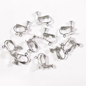 【10個 5ペア入り】イヤリングパーツ 調節付き イヤリング アクセサリー カン付き 丸皿付き 調整 ねじばね 約20mm アクセサリーパーツ イヤリング ハンドイヤリング金具 手作り アクセサリ