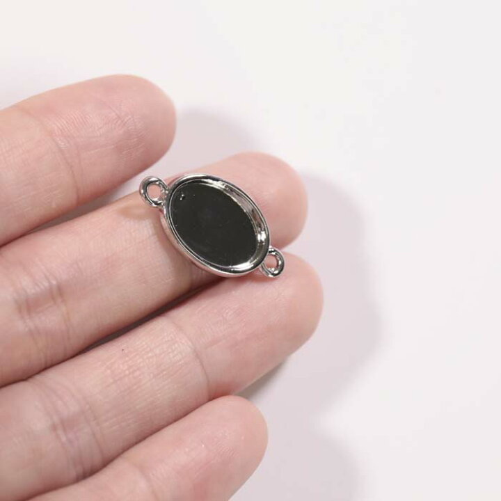 楽天市場】アクセサリー パーツ 「 ミール皿2カン付き 楕円 シルバー  