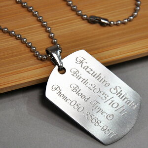 hbO^O wACdグ lbNX y_g IWi  XeX Stainless Dog Tag ID l[v[g T[WJXeX AM[Ή v[g Mtg D